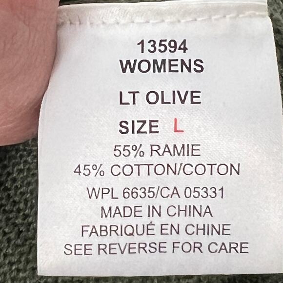 WOOLRICH Women’s Zip Front Cotton/Ramie Cardigan  Lg  Retro Grunge Fall Preppy - Picture 8 of 9